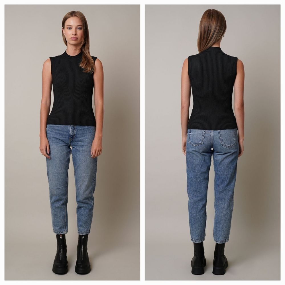 🔸️NWT Cyrus Black Ribbed Sleeveless Top Medium